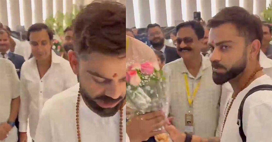 വിരാട് കോലിയെ സ്വീകരിക്കുന്ന കാൻപുരിലെ ഹോട്ടൽ അധികൃതർ (വിഡിയോ ദൃശ്യം)