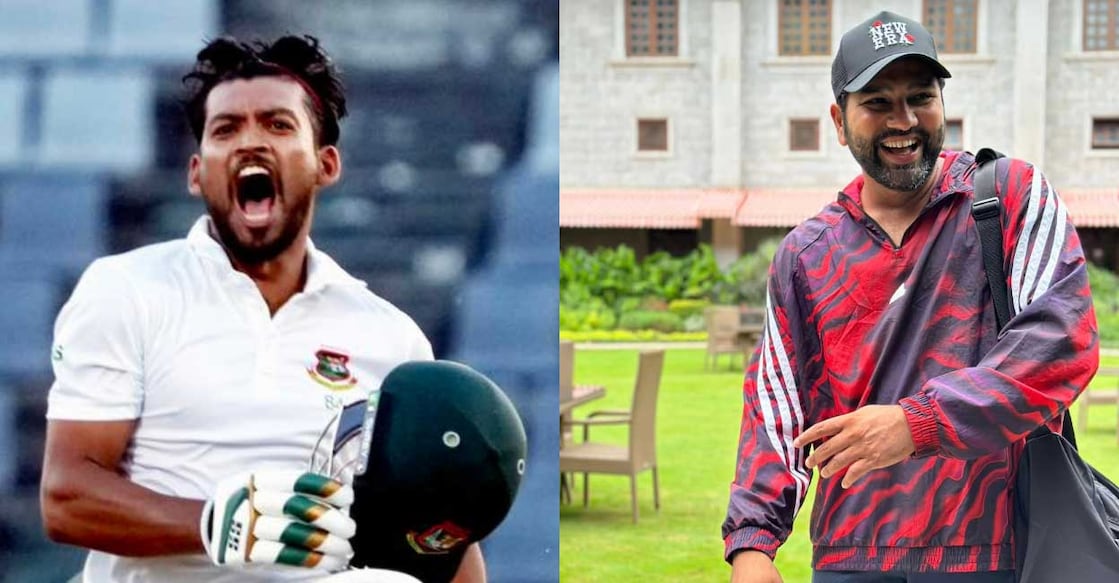 shanto-rohit ബംഗ്ലദേശ് ക്യാപ്റ്റൻ നജ്മുൽ ഹുസെയ്ൻ ഷന്റോ, ഇന്ത്യൻ ക്യാപ്റ്റൻ രോഹിത് ശർമ. Photo: FB@Shanto/RohitSharma