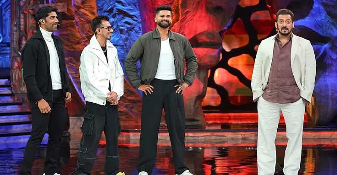 ശശാങ്ക് സിങ്, യുസ്‌വേന്ദ്ര ചെഹൽ, ശ്രേയസ് അയ്യർ എന്നിവർ ബിഗ് ബോസ് റിയാലിറ്റി ഷോയിൽ അവതാരകനായ നടൻ സൽമാൻ ഖാനൊപ്പം (വിഡിയോ ദൃശ്യം)