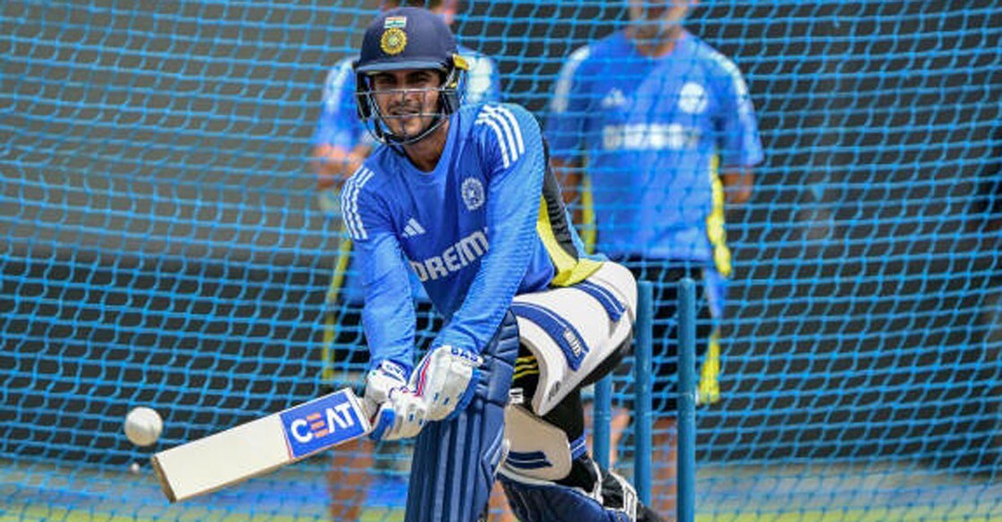 gill-practice ശുഭ്മൻ ഗിൽ പരിശീലനത്തിൽ. Photo: X@BCCI