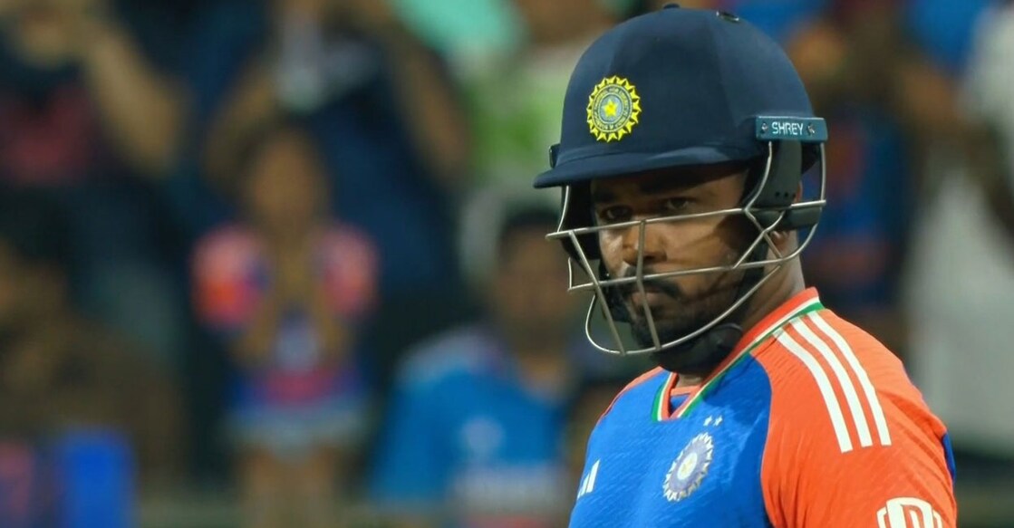 സഞ്ജു സാംസൺ ബാറ്റിങ്ങിനിടെ. Photo: X@BCCI