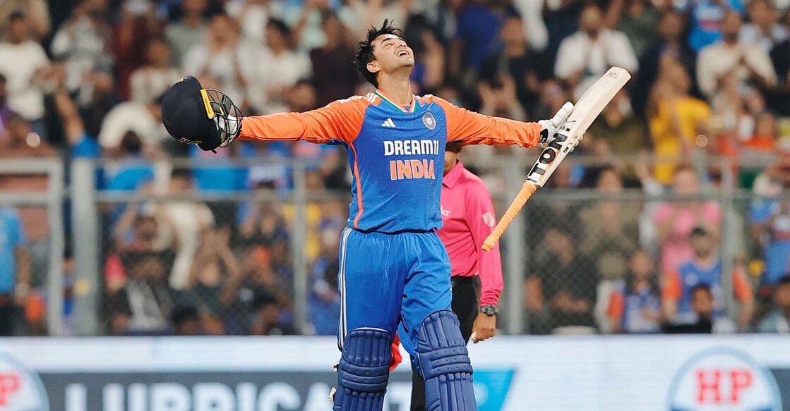 സെഞ്ചറി നേടിയ അഭിഷേക് ശർമയുടെ ആഹ്ലാദം. Photo: X@BCCI