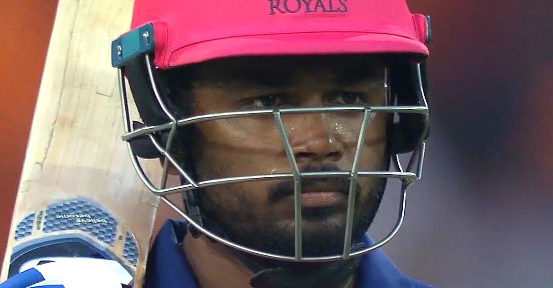 സൺറൈസേഴ്സ് ഹൈദരാബാദിനെതിരായ മത്സരത്തിനിടെ സഞ്ജു സാംസൺ (എക്സിൽ നിന്നുള്ള ചിത്രം)