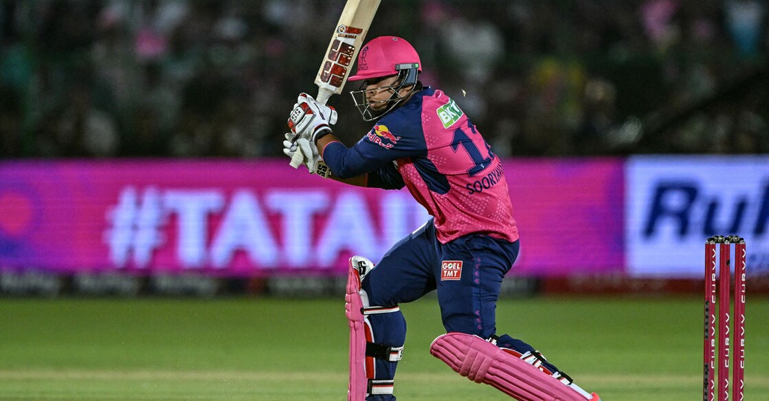 CRICKET-IND-IPL-T20-RAJASTHAN-LUCKNOW ലക്നൗവിനെതിരെ വൈഭവ് സൂര്യവംശിയുടെ ബാറ്റിങ്. Photo: MoneySharma/AFP