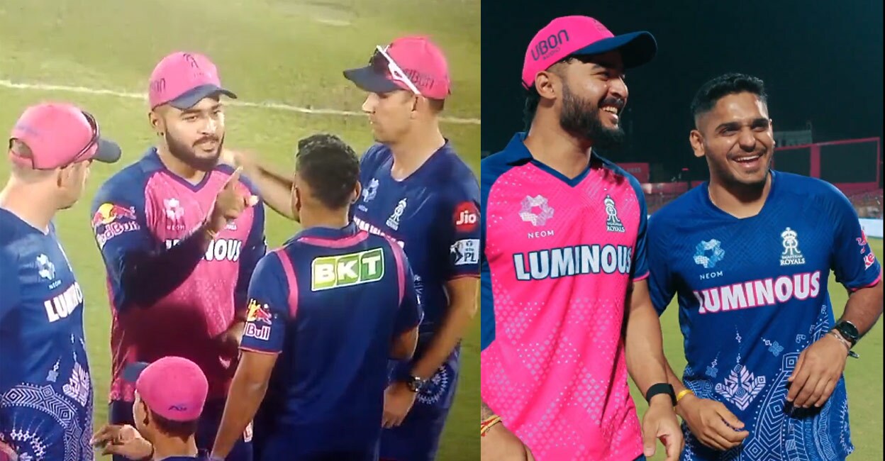 ‘സോറി, ഒരു ഡ്രാമയുമില്ല’: ക്യാമറയ്ക്കു മുന്നിൽ ഒരുമിച്ചെത്തി പരാഗും തുഷാറും, ‘ഇടഞ്ഞ’വരെ ഒരുമിപ്പിച്ച് രാജസ്ഥാന്റെ വിശദീകരണം– വിഡിയോ