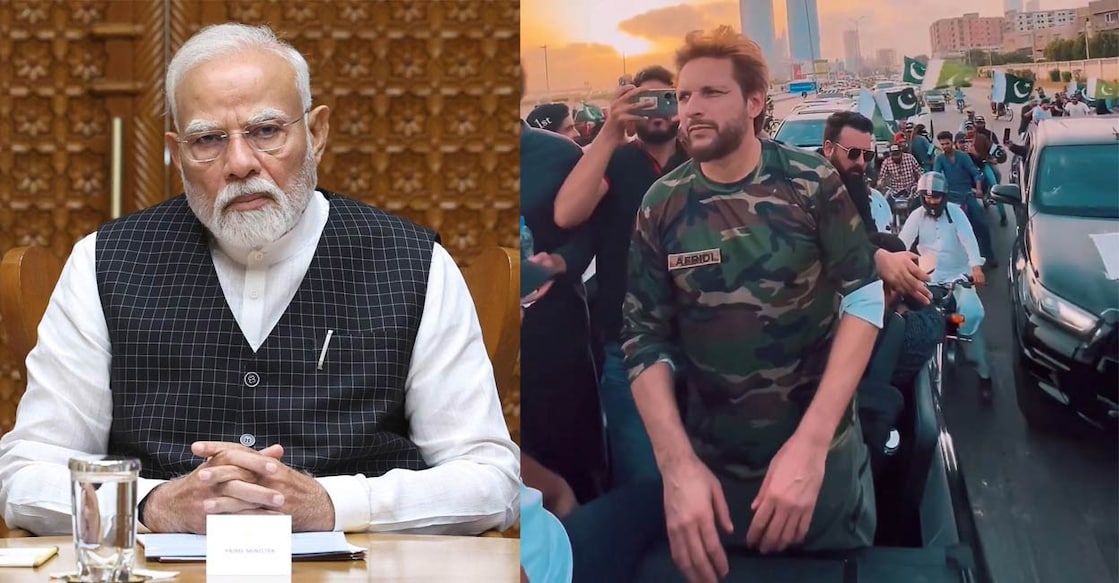 narendra-modi-shahid-afridi നരേന്ദ്ര മോദി, കറാച്ചിയിലെ വിജയാഘോഷ റാലിയിൽ ഷാഹിദ് അഫ്രീദി (വിഡിയോ ദൃശ്യം)