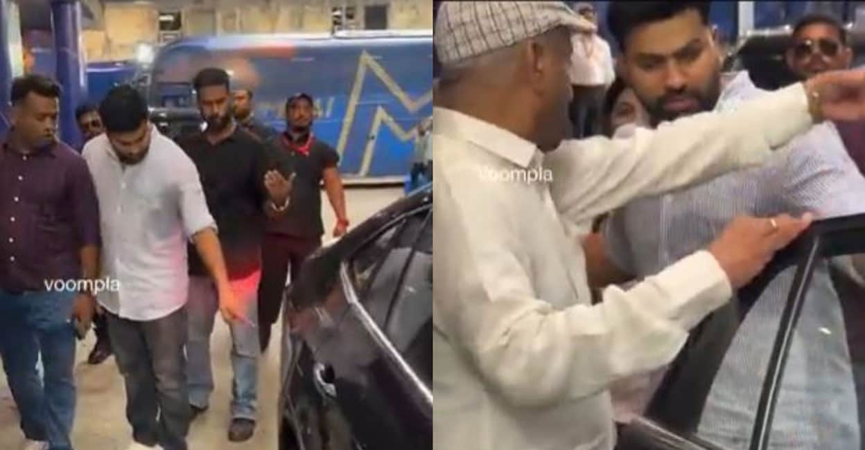 റിവേഴ്സ് എടുത്തപ്പോൾ കാർ ഉരഞ്ഞു, പാടു വീണു, സഹോദരനെ നിർത്തിപ്പൊരിച്ച് രോഹിത് ശർമ- വിഡിയോ