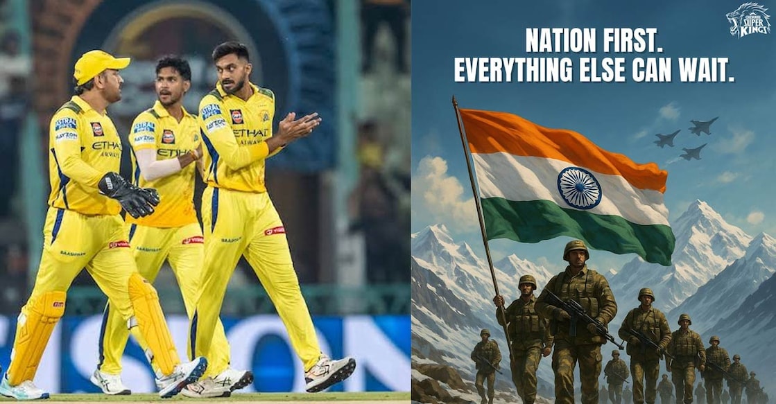 csk-army-support ചെന്നൈ സൂപ്പർ കിങ്സ് താരങ്ങൾ, ചെന്നൈ പങ്കുവച്ച പോസ്റ്റ്.