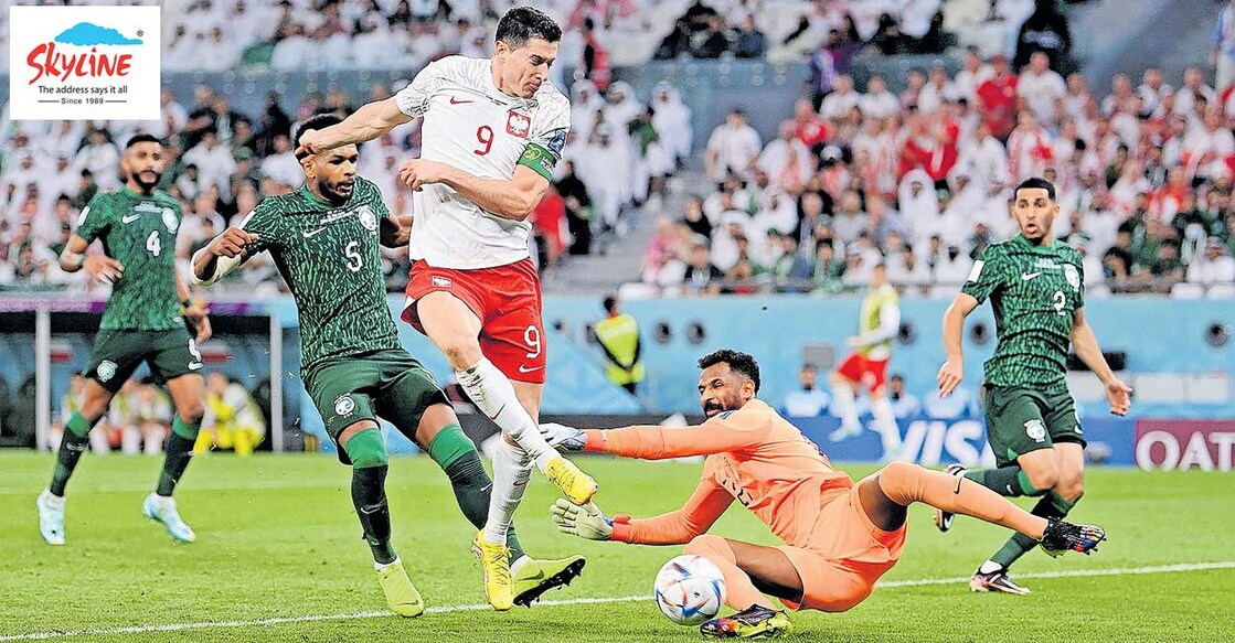 lewandowski-scoring സൗദിക്കെതിരെ റോബർട്ട് ലെവൻഡോവ്സ്കി പോളണ്ടിന്റെ രണ്ടാംഗോൾ നേടുന്നു.
