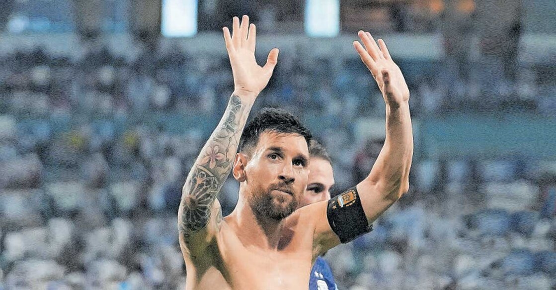 messi മെസ്സി മത്സരശേഷം. (Eric Espada/Getty Images/AFP)