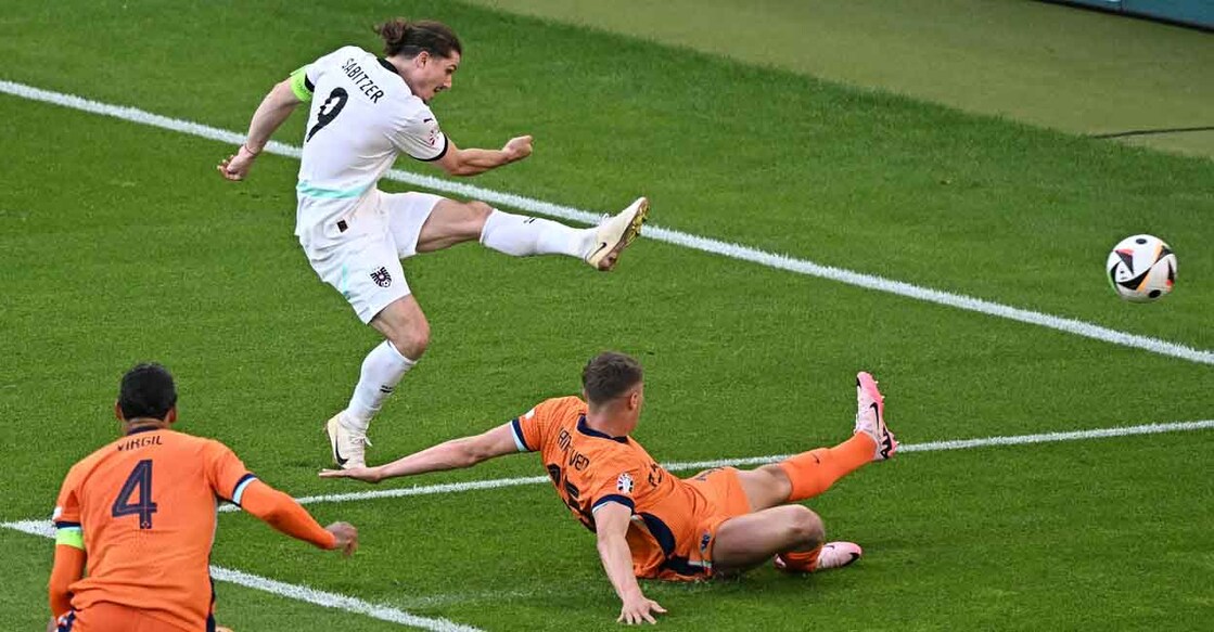 FBL-EURO-2024-MATCH31-NED-AUT നെതർലൻഡ്സിനെതിരെ ഓസ്ട്രിയയുടെ മൂന്നാം ഗോൾ നേടുന്ന മാർസൽ സാബിറ്റ്സർ (Photo by GABRIEL BOUYS / AFP)