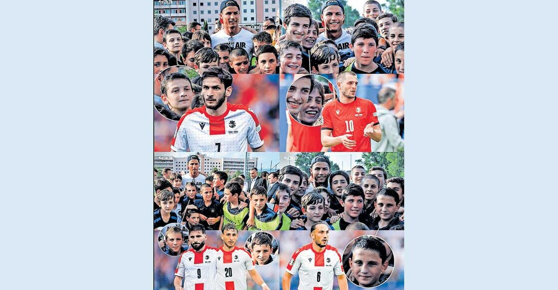 football-2 2013ൽ ജോർജിയൻ ക്ലബ്ബായ ഡൈനമോ ടിബിലിസിയുടെ അക്കാദമി ഉദ്ഘാടനം ചെയ്യാനെത്തിയ പോർച്ചുഗൽ താരം ക്രിസ്റ്റ്യാനോ റൊണാൾഡോ അക്കാദമിയിലെ കുട്ടികൾക്കൊപ്പം. അന്ന് ക്രിസ്റ്റ്യാനോയ്ക്കൊപ്പം ഫോട്ടോയെടുത്ത 11 പേർ ഇത്തവണ യൂറോയിൽ പോർച്ചുഗലിനെ തോൽപിച്ച ജോർജിയൻ ടീമിലുണ്ട്!
ചിത്രത്തിൽ അടയാളപ്പെടുത്തിയിട്ടുള്ളവർ: 1) ഫോർവേഡ് ക്വിച്ച ക്വാററ്റ്സ്കെലിയ 2) മിഡ്ഫീൽഡർ ഗ്യോർഗി ചക്വെഡാഡ്സെ.