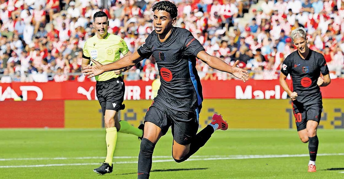 SOCCER-SPAIN-GIR-BAR/REPORT
ജിറോണയ്ക്കെതിരെ ഗോൾ നേടിയ ലമീൻ യമാലിന്റെ ആഹ്ലാദം