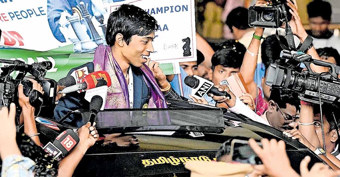 praggnanada പ്രഗ്നാനന്ദയ്ക്ക് ചെന്നൈ വിമാനത്താവളത്തിൽ നൽകിയ സ്വീകരണം.