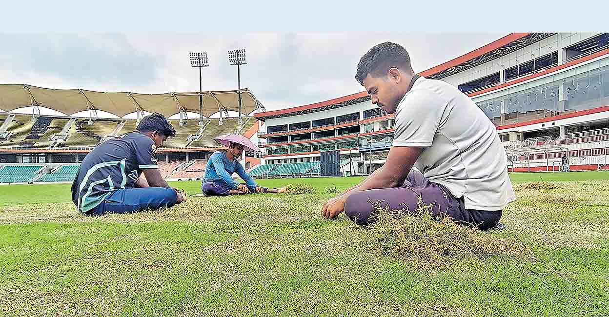 Preparations For World Cup Warm Up Matches At Kariyavattam Stadium ...