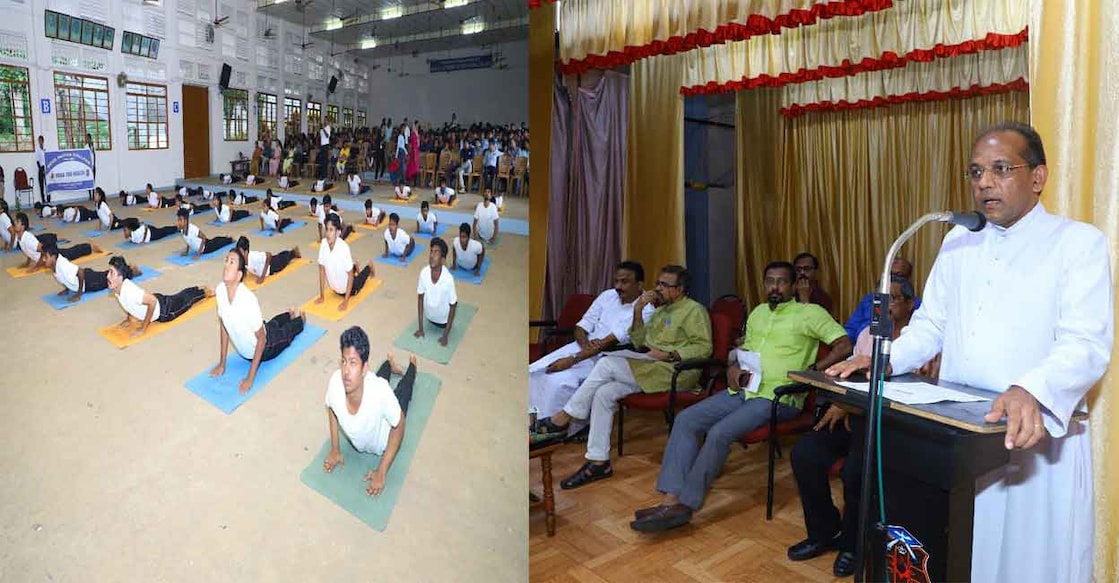international-yoga-day-and-semina-in-devamatha-college അന്താരാഷ്ട്ര യോഗാദിനാഘോഷത്തിന് വേദിയായി കുറവിലങ്ങാട് ദേവമാതാ കോളജ്