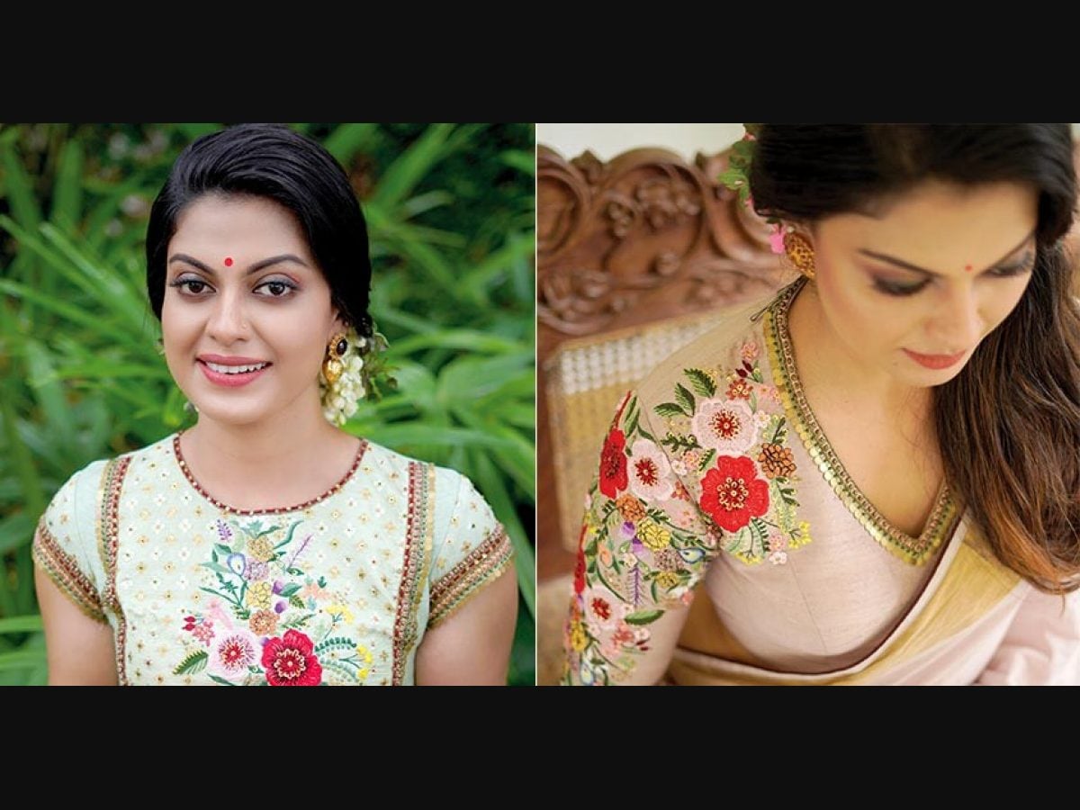 New model blouse designs for kerala settu saree in 2021/ Onam saree blouse  design - YouTube