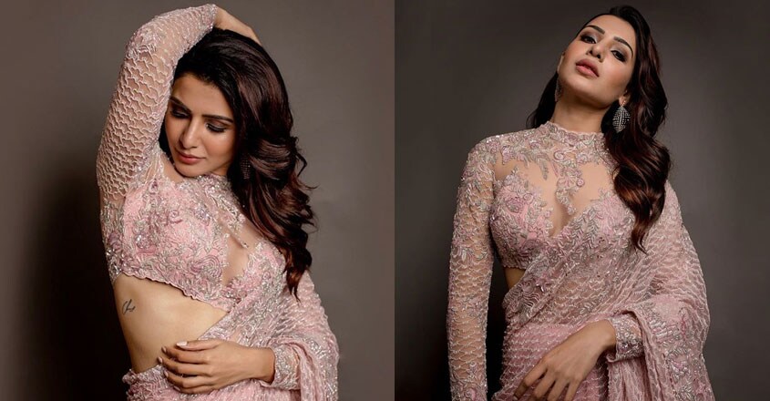 samantha-akkineni-dreamy-look-in-pink-embroidered-saree samantha-akkineni-dreamy-look-in-pink-embroidered-saree