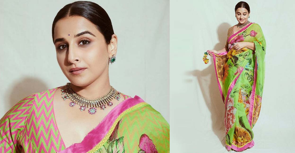 Vidya Balan shines in bold look |  Vidya Balan |  Organza Saree |  Fashion |  Style Statement