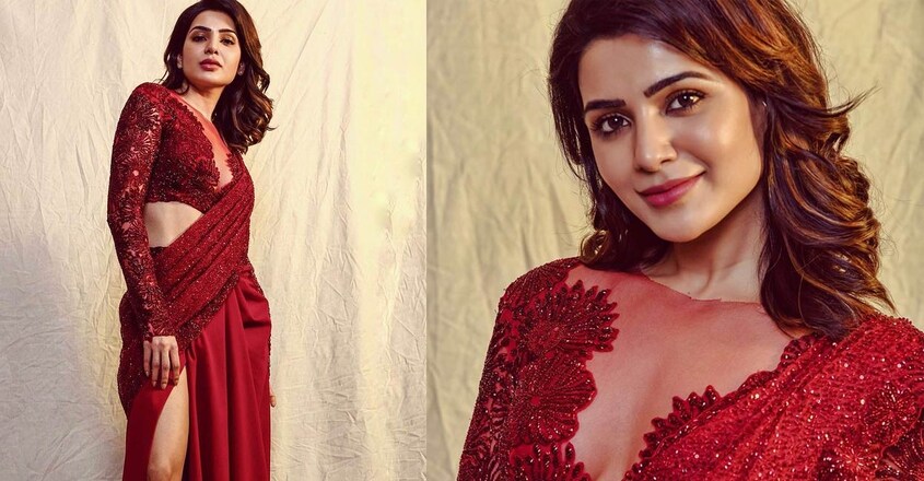 actress-samantha-ruth-prabhu-looks-hot-in-red-co-ord-set