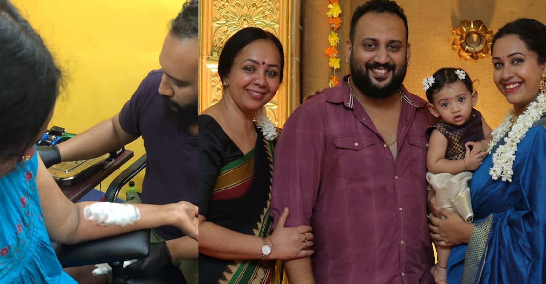 thara-kalyan-got-tattoo-from-son-in-law-arjun