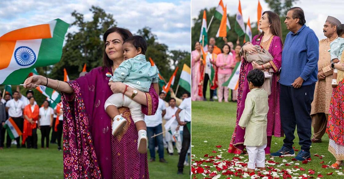 ambani മുകേഷ് അംബാനിയും നിത അംബാനിയും കൊച്ചുമക്കൾക്കൊപ്പം