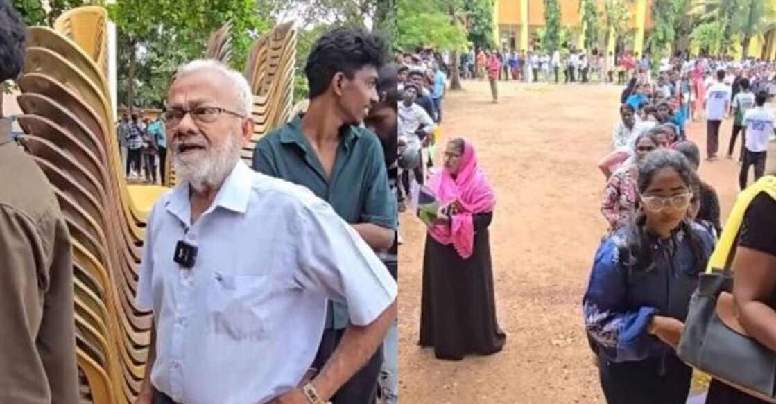 ലുലു ഗ്രൂപ്പിന്റെ ജോലിക്കായുള്ള അഭിമുഖത്തിൽ പങ്കെടുക്കാൻ വരി നിൽക്കുന്ന റഷീദ്