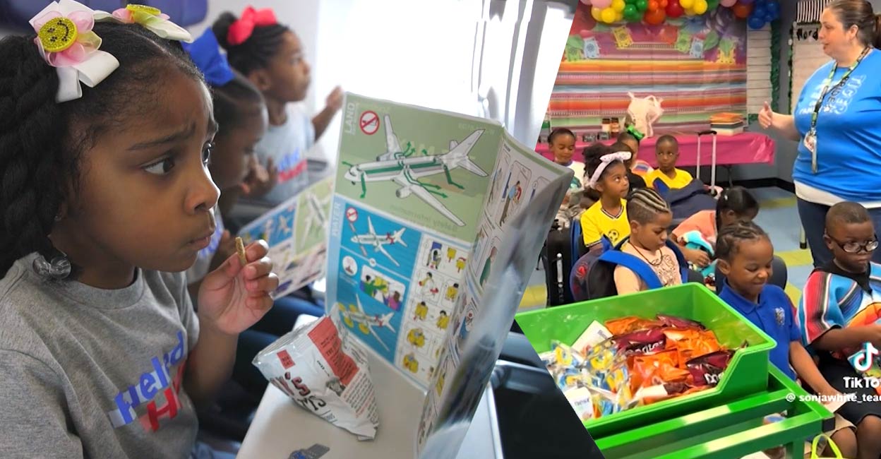 Teacher and children turn classroom into plane, airline surprises as video goes viral