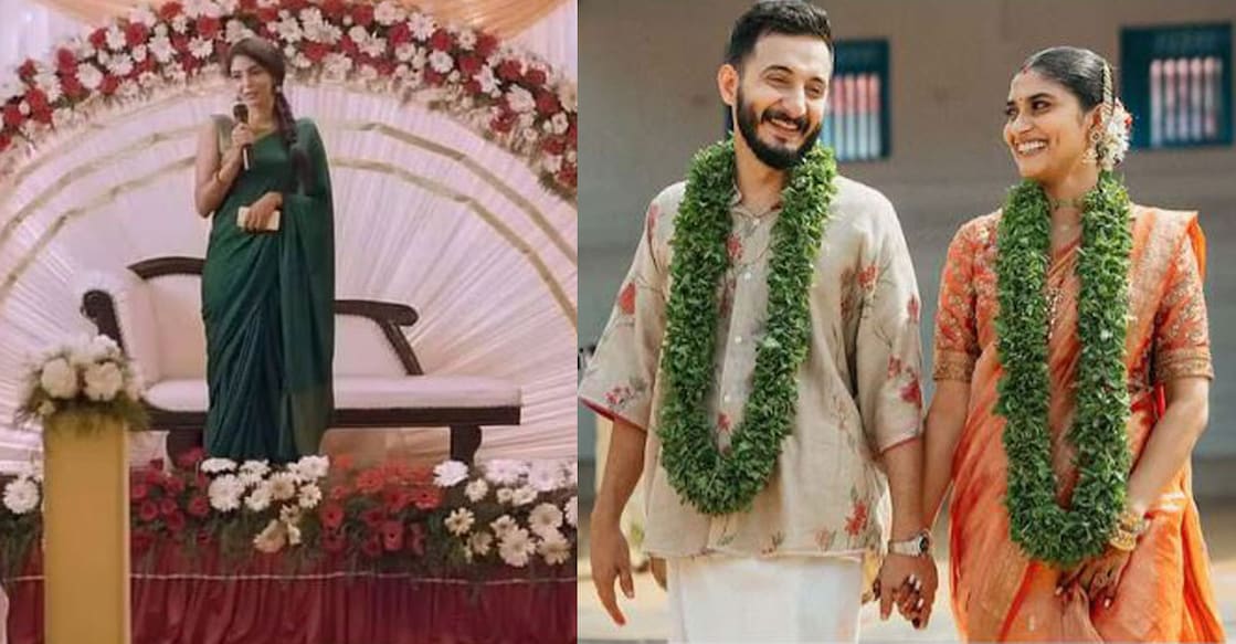 മായാദനദിയിലെ രംഗം (ഇടത്), സുഷിൻ ശ്യാമും ഉത്തരയും (വലത്)