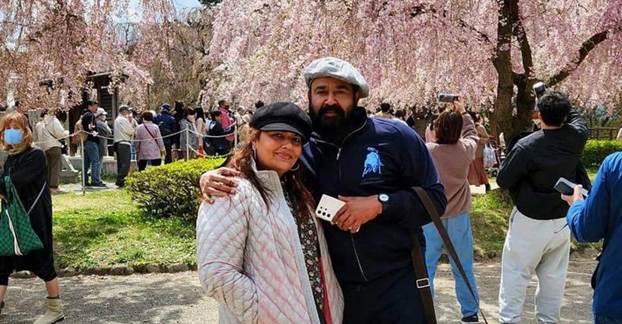 “Mohanlal’s Japan trip amidst cherry blossoms and snow”