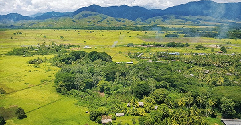 PNG Lae aerial view as coming into airport PNG Lae aerial view as coming into airport