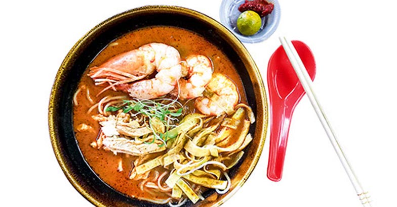 Authentic delicious Sarawak Laksa with big prawns Authentic delicious Sarawak Laksa with big prawns