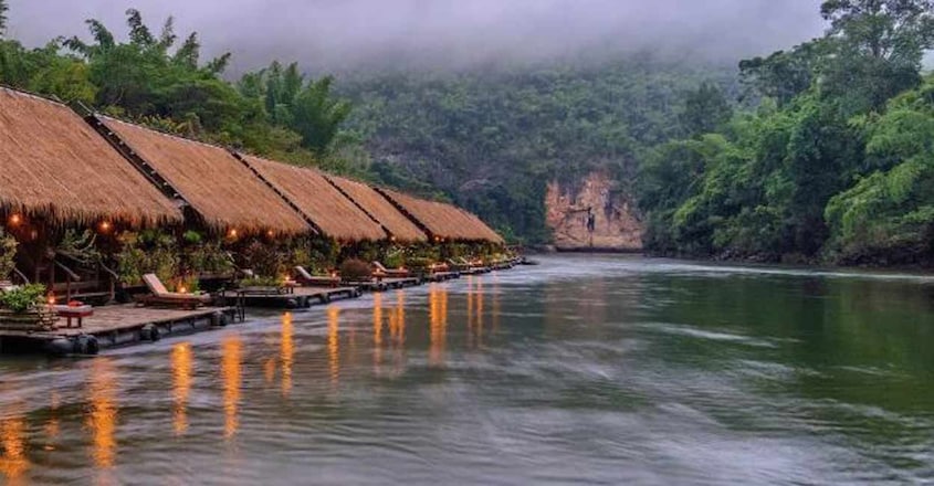 River-Kwai-Jungle-Rafts,-Thailand River-Kwai-Jungle-Rafts,-Thailand
