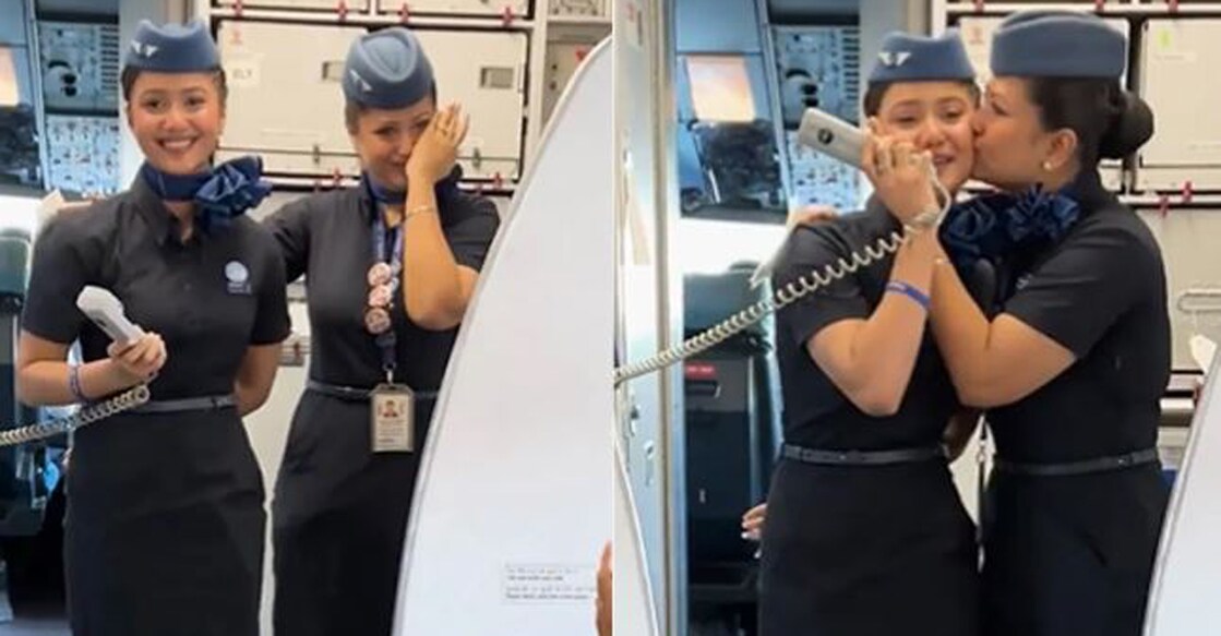 airhostess-mom Screen Grab From Video∙ Indigo/ Twitter