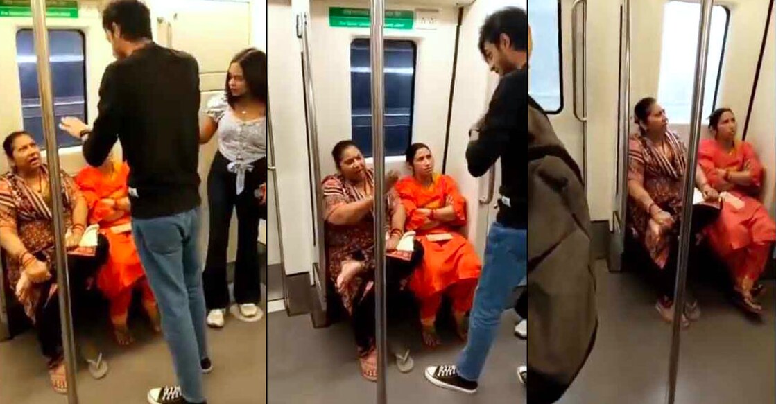 fight-in-metro Image Credit: twitter/gharkekalesh